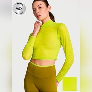 Victoria's Secret Neon Yellow/green Mesh Crop Top